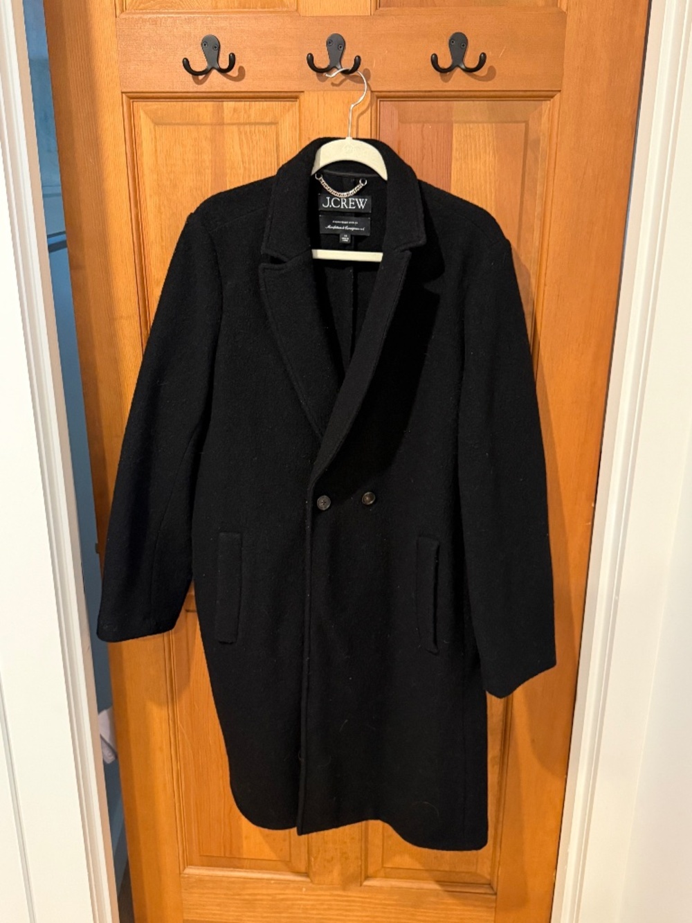 Black J.Crew Daphne Boiled Wool Coat Size 18
